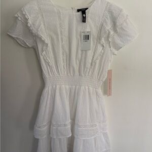 Aqua White Textured Dress